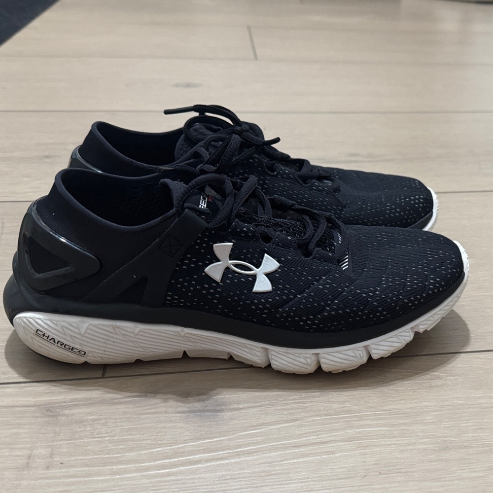 Under Armour Black and White Running Shoes